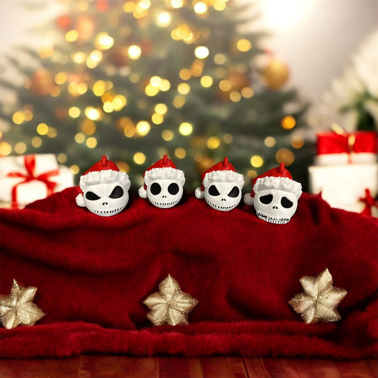 Esferas Jack Skellington Santa 12pz 6cm